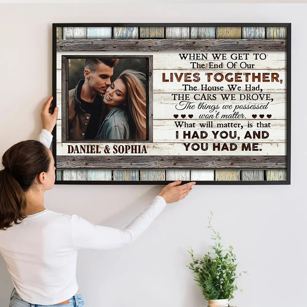 Custom Anniversary Canvas Print personalization view for Wife