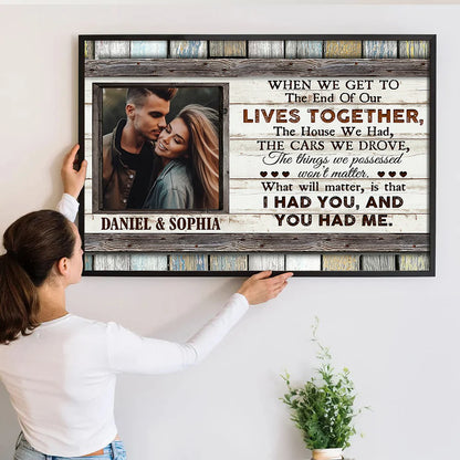 Custom Anniversary Canvas Print personalization view for Wife