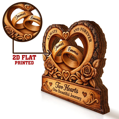 Always and Forever Personalized Wooden Block - Custom Couple Keepsake Gift for Anniversary & Wedding
