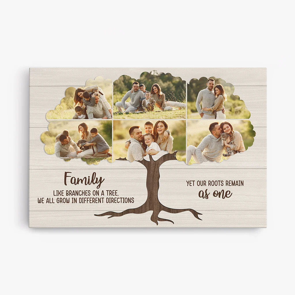 Family Branches on a Tree Personalized Photo Canvas / Poster - Custom Wall Art Gift for Parents