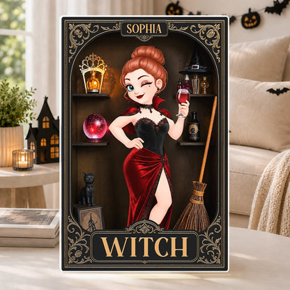 Witch Custom Acrylic Plaque - Personalized Halloween Keepsake
