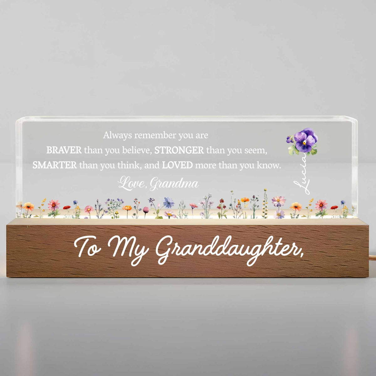 Always Remember You Are Braver, Stronger, Loved, Flowers Design