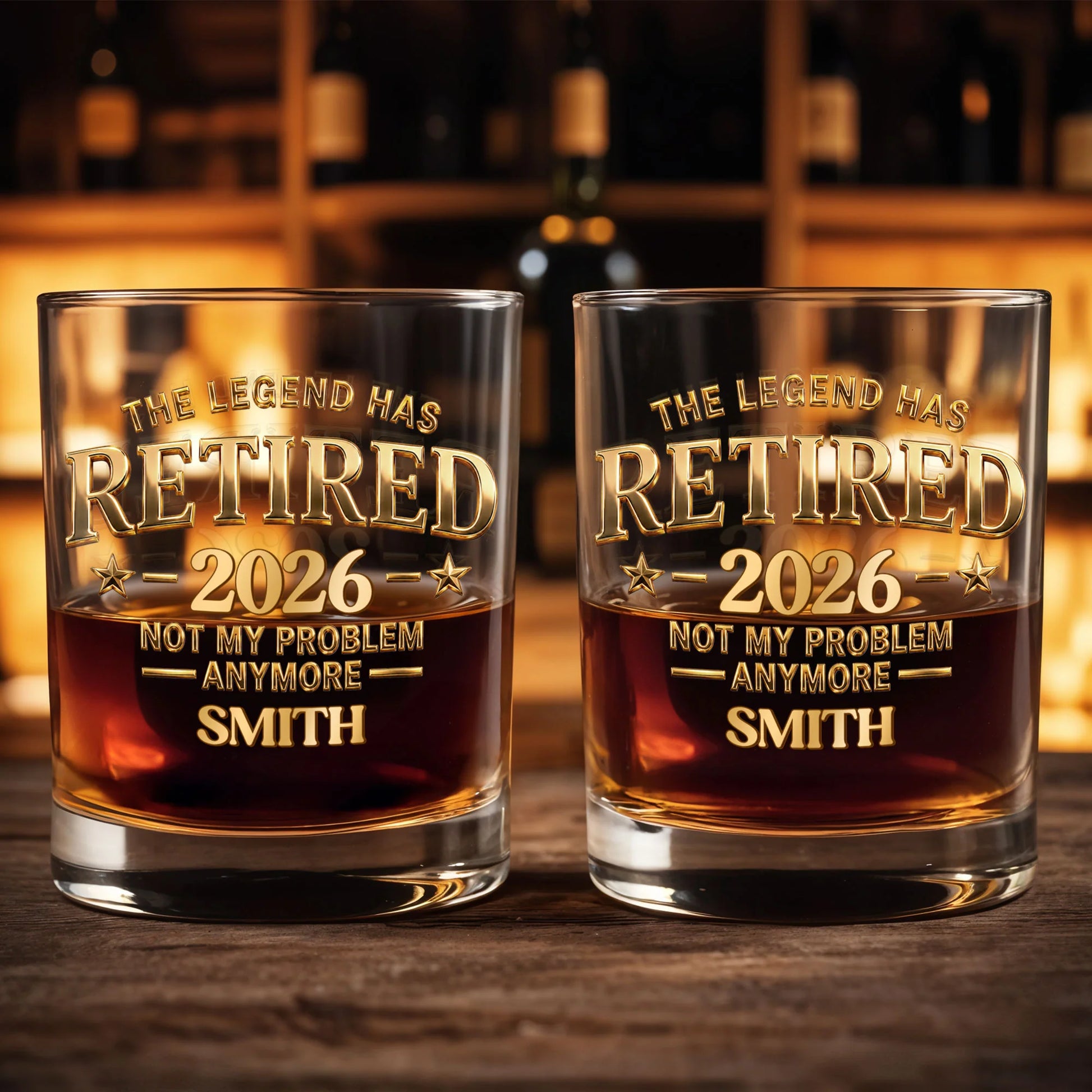 Personalized Retirement Whiskey Glass personalization view for Dad