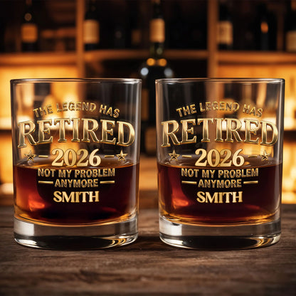 Personalized Retirement Whiskey Glass personalization view for Dad