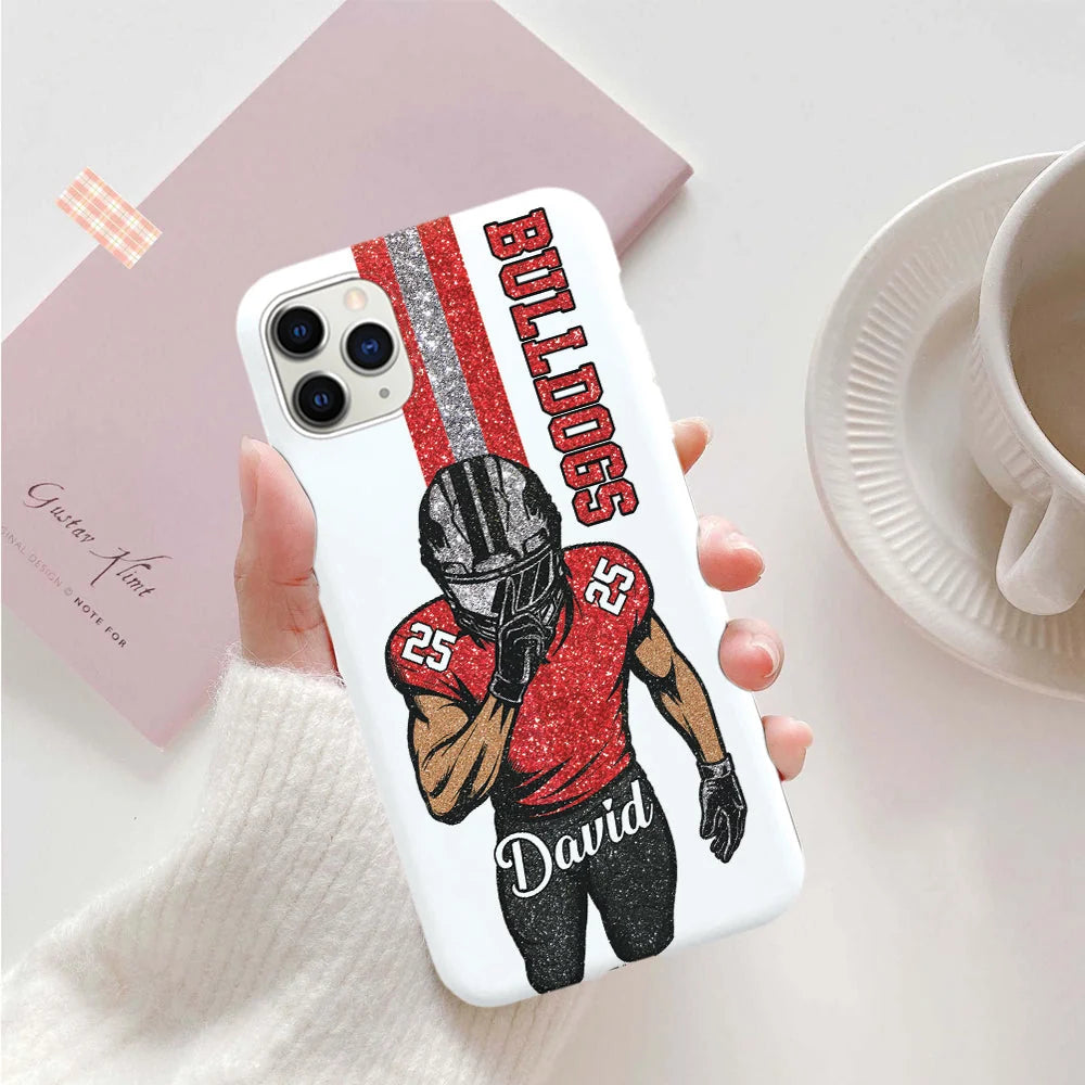 Custom Football Player Phone Case - Personalized Name Number Team Gift for Football Fans
