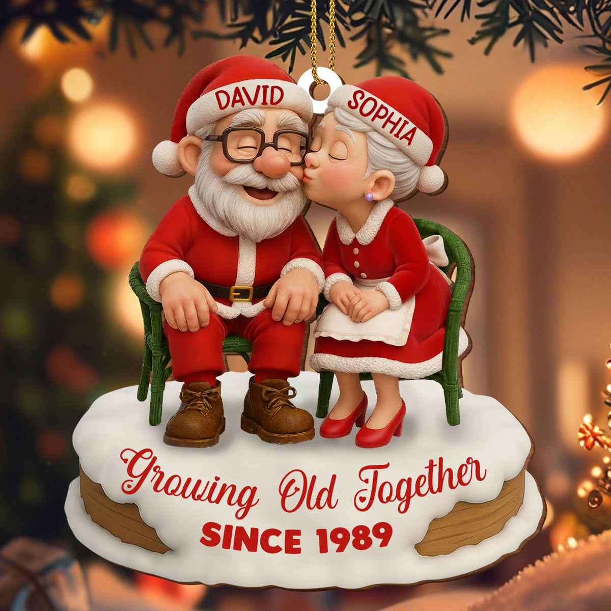 Growing Old Together Elderly Couple Christmas