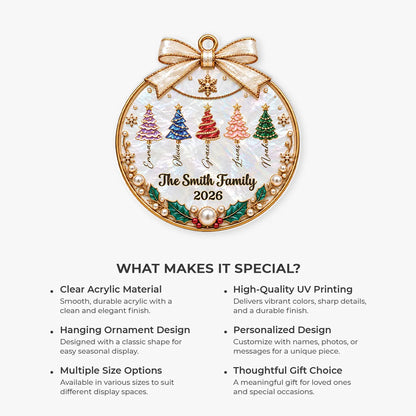 Custom Family Tree Names Personalized Acrylic Ornament - Family Christmas Keepsake
