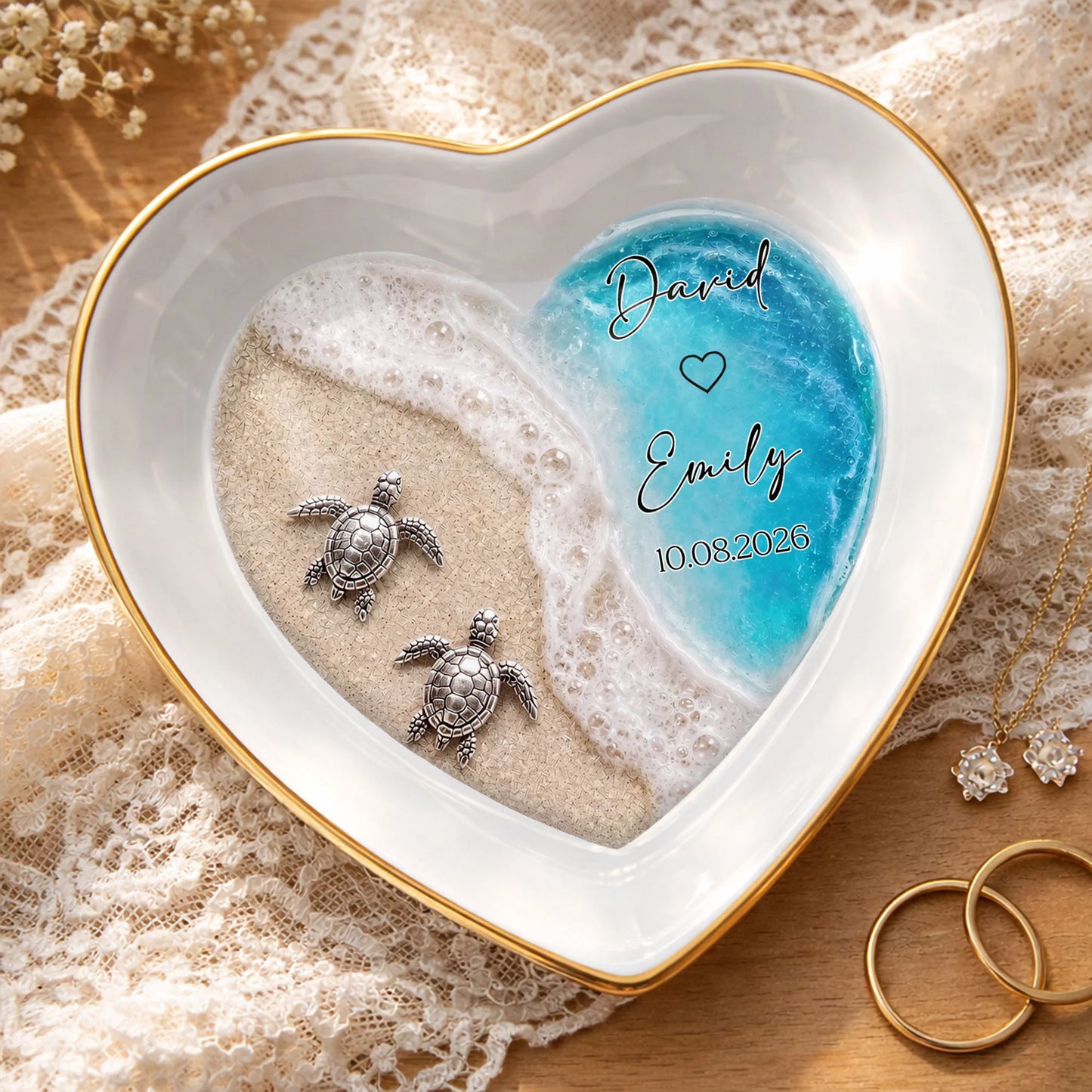 Personalized Jewelry Dish for Wife with personalized design details for meaningful gifting