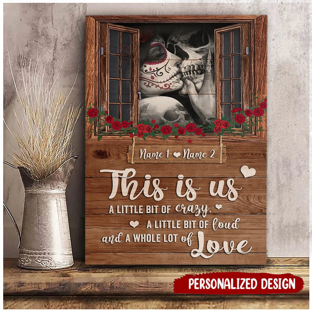 Personalized Couple Canvas Print personalization view for Couples