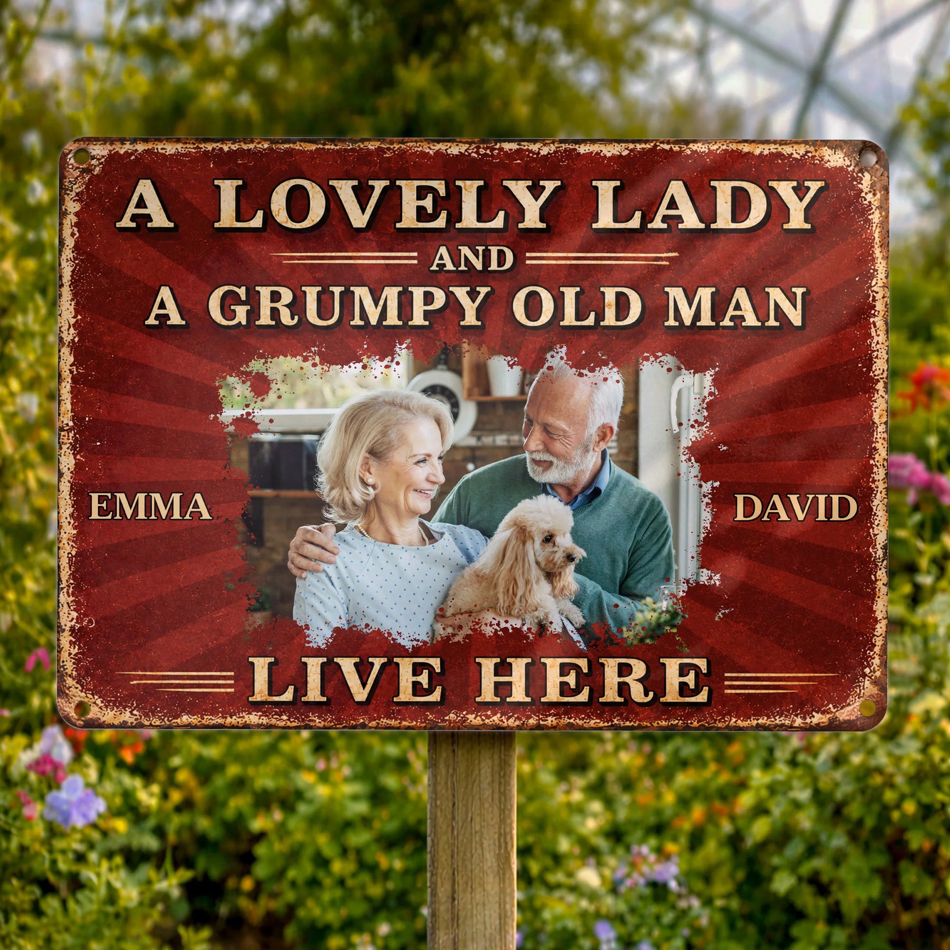 Custom Couple Photo Metal Sign for Couples with personalized design details for meaningful gifting image 7