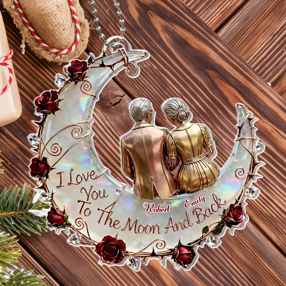 I Love You To The Moon And Back With Moon And Roses