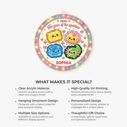 The Year Of The Squishies Personalized Acrylic Ornament - Custom Christmas Keepsake Gift for Kids & Babies