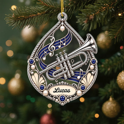 Custom Musical Instrument Name Acrylic Ornament - Personalized Keepsake Christmas Gift