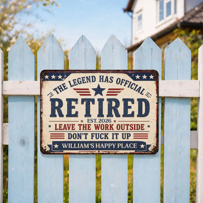 Metal Sign material and size view - Custom Retirement Metal Sign