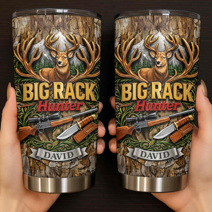 Big Rack Hunter Personalized Deer Hunting Tumbler - Custom Hunting Gift