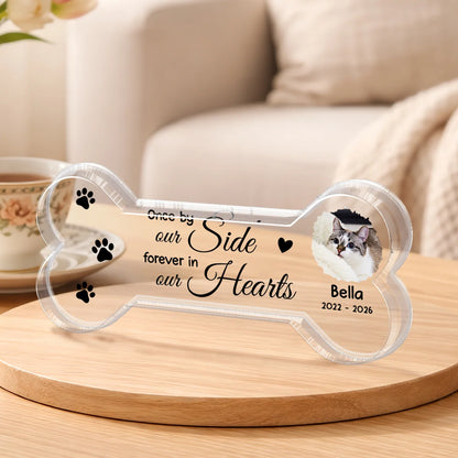 Once By My Side Custom Pet Loss Memorial Acrylic Plaque - Personalized Dog Loss Keepsake