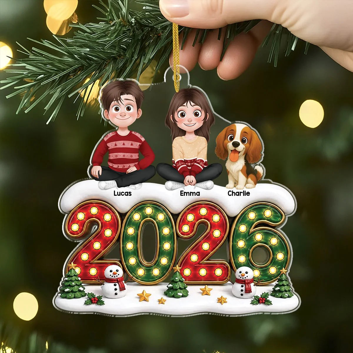 Personalized Family Acrylic Ornament - Custom Keepsake Gift