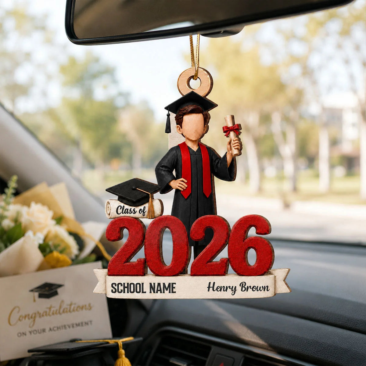 Class of 2026 Personalized Wooden Ornament for Graduate - Custom Senior Keepsake Gift