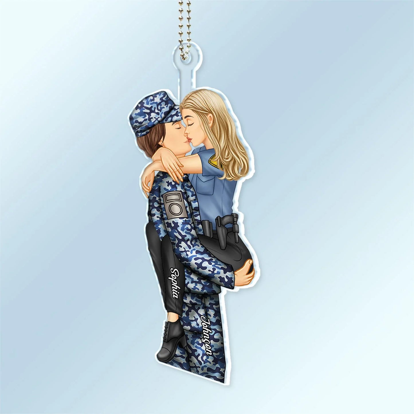 Personalized Acrylic Car Hanger personalization view for Couples