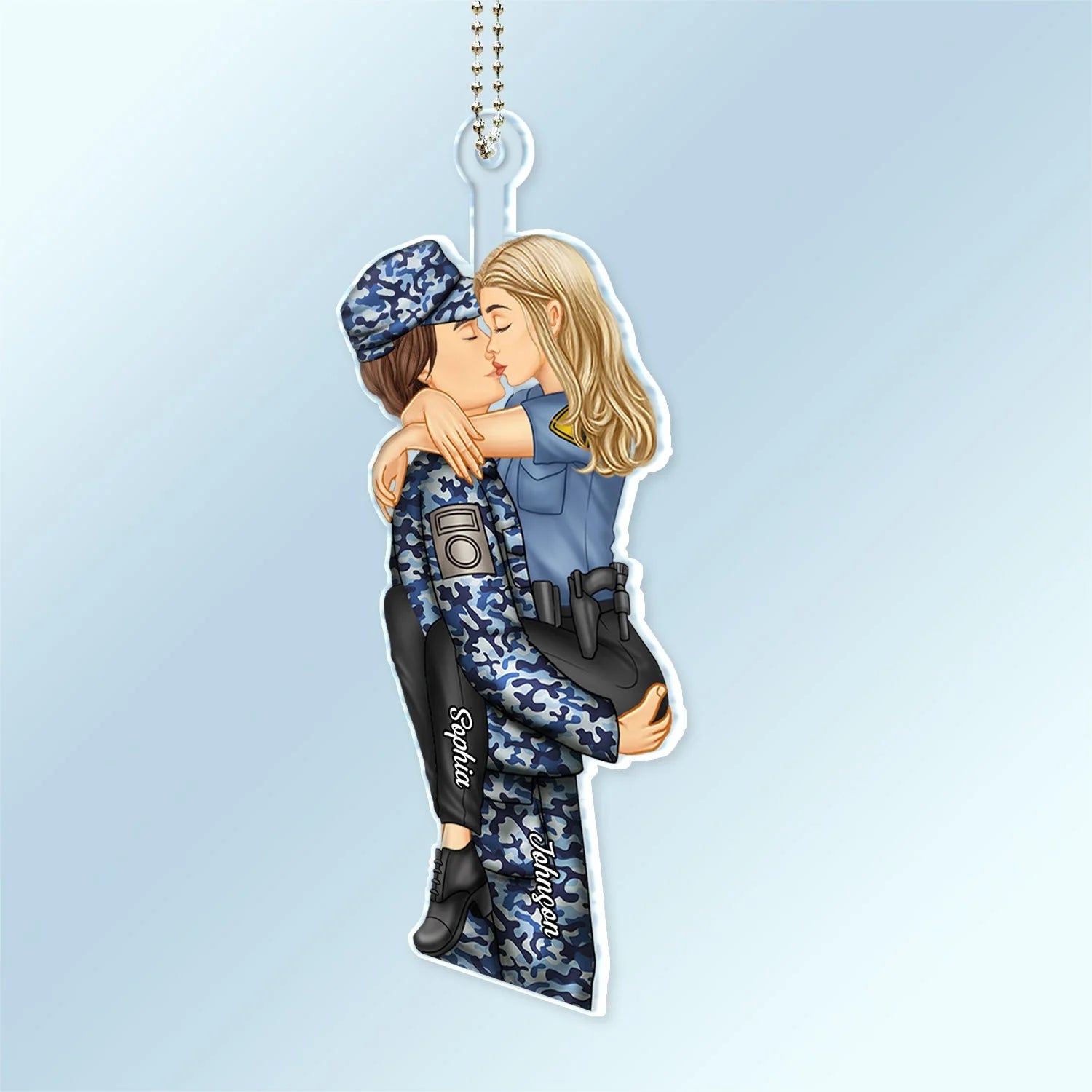 Personalized Acrylic Car Hanger personalization view for Couples