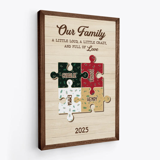 The Pieces That Make Our Family - Personalized Family Puzzle Canvas / Poster Wall Art Gift