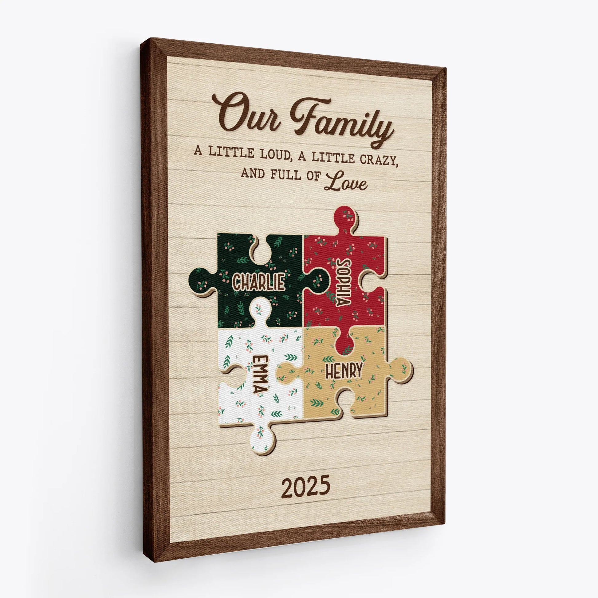 The Pieces That Make Our Family - Personalized Family Puzzle Canvas / Poster Wall Art Gift
