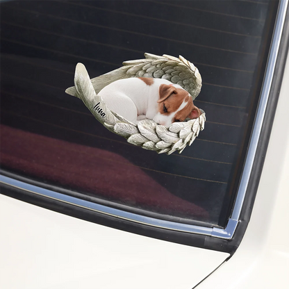 Custom Pet Photo Angel Wings Decal Sticker - Personalized Dog Cat Memorial Tribute Gift