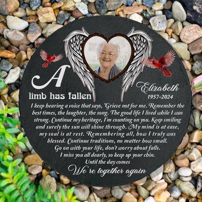 A Limb Has Fallen Personalized Memorial Garden Stone - Custom Photo for Family Sympathy Keepsake