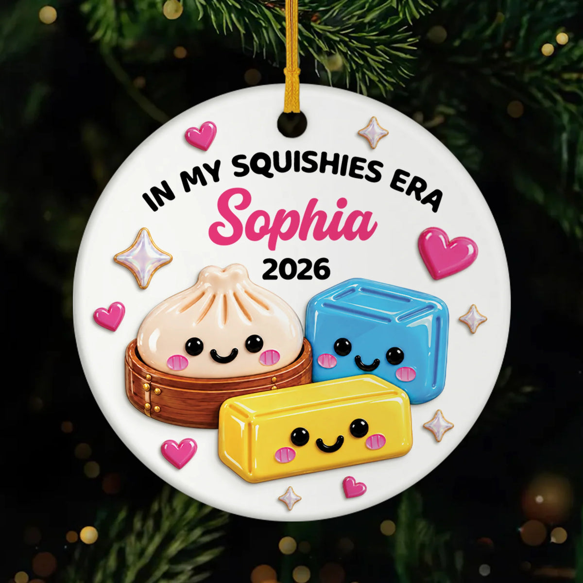In My Squishies Era Personalized Ceramic Ornament - Cute Custom Christmas Keepsake Gift for Kids