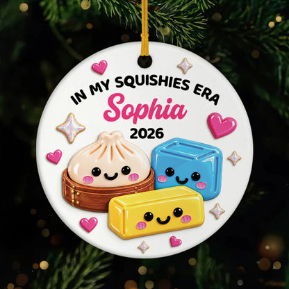 In My Squishies Era Personalized Ceramic Ornament - Cute Custom Christmas Keepsake Gift for Kids