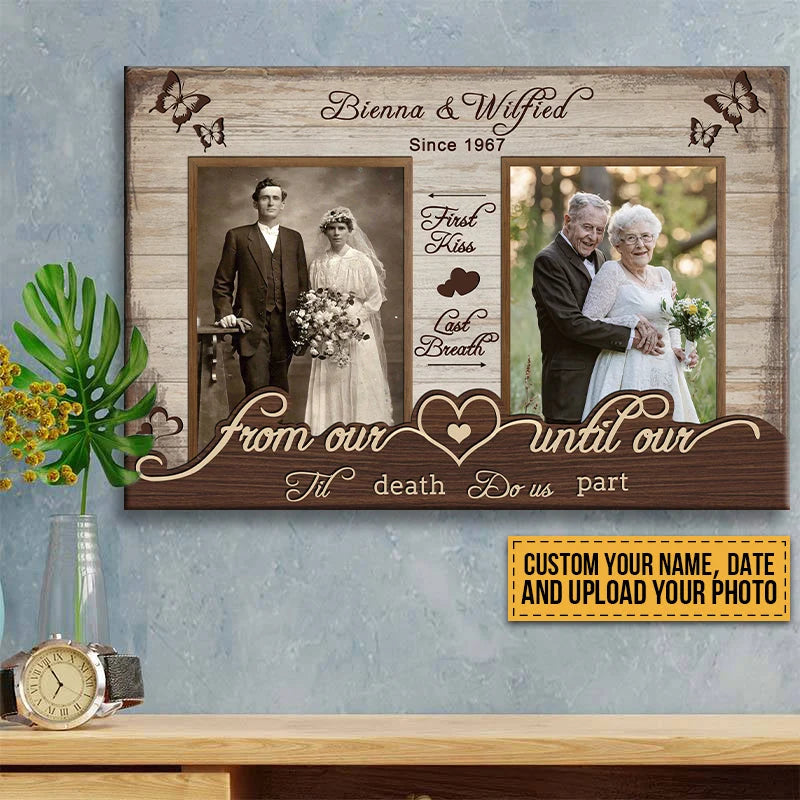 "From First Kiss to Last Breath" Personalized Couple Canvas / Poster - Custom Anniversary Wall Art Gift
