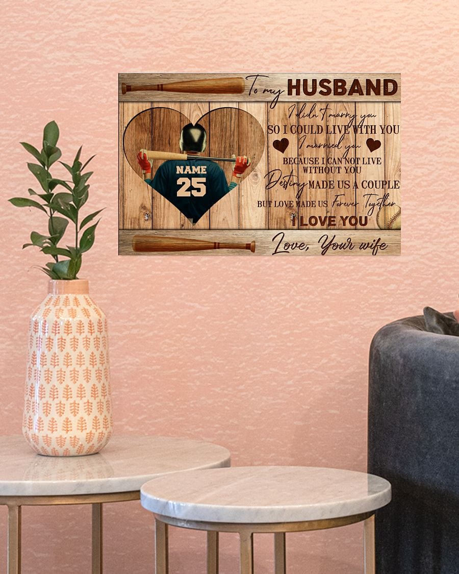 "To My Husband I Married You" Personalized Baseball Canvas / Poster - Custom Wall Art Gift for Husband