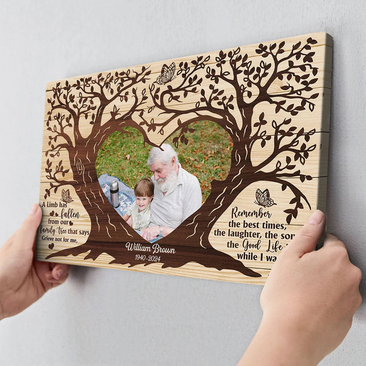 A Limb Has Fallen Personalized Memorial Canvas / Poster - Custom Loss Keepsake Wall Art for Family