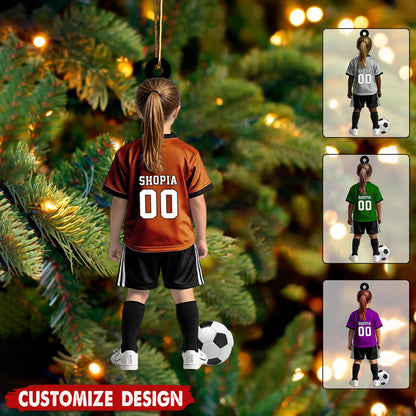 Acrylic Ornament material and size view - Custom Soccer Ornament