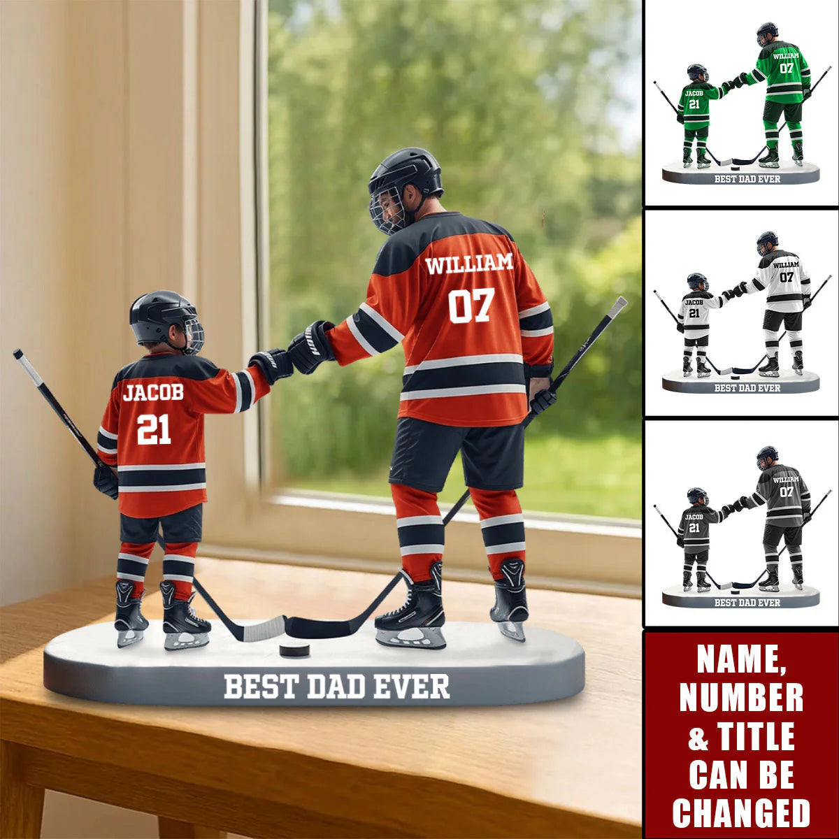 Personalized Hockey Dad Plaque personalization view for Dad