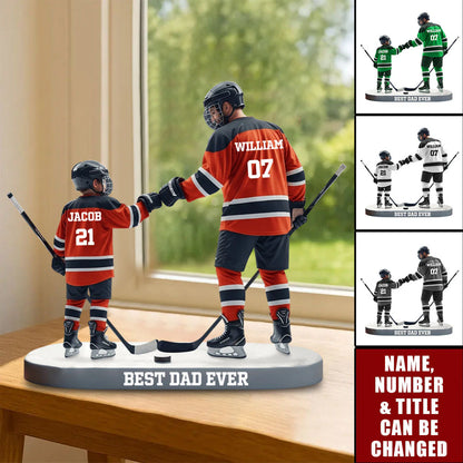 Personalized Hockey Dad Plaque personalization view for Dad