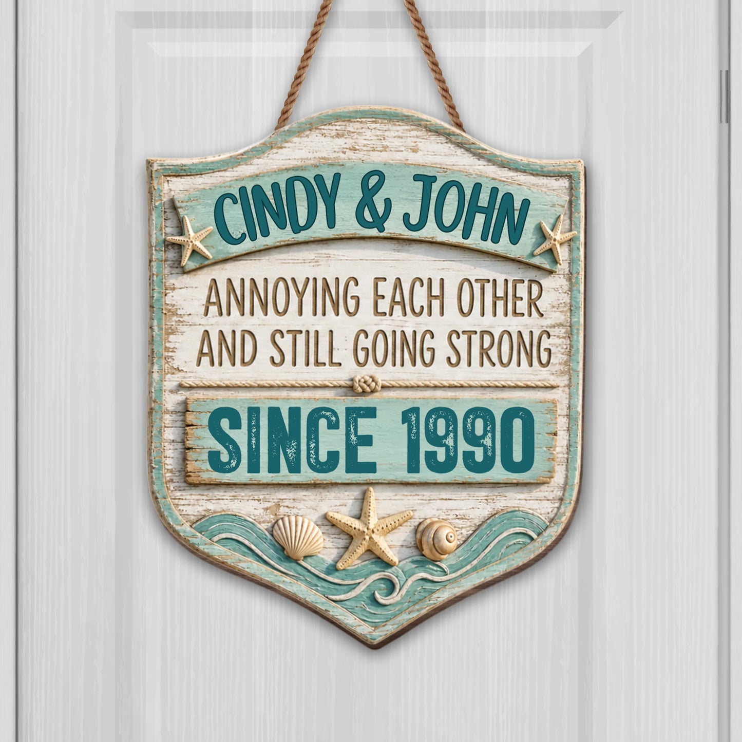 Personalized Couple Anniversary Wood Sign personalization view for Couples