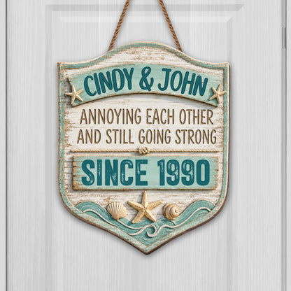 Personalized Couple Anniversary Wood Sign personalization view for Couples