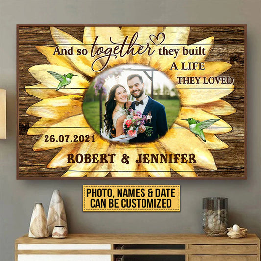 Custom Couple Photo Canvas for Couples with personalized design details for meaningful gifting