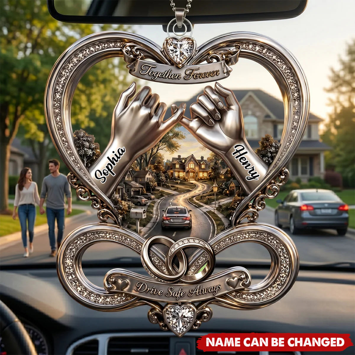 Ornament material and size view - Custom Infinity Car Ornament