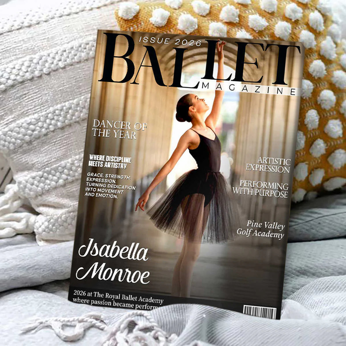 Personalized ballet dancer poster styled as a custom magazine cover art for a ballerina gift image 6