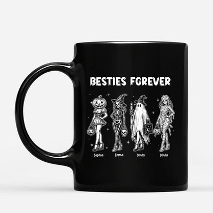 "Friends Until We Die Ghost Friends" Personalized Halloween Mug - Custom Bestie Gift