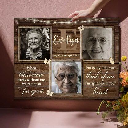 Custom Memorial Photo Canvas personalization view for Family