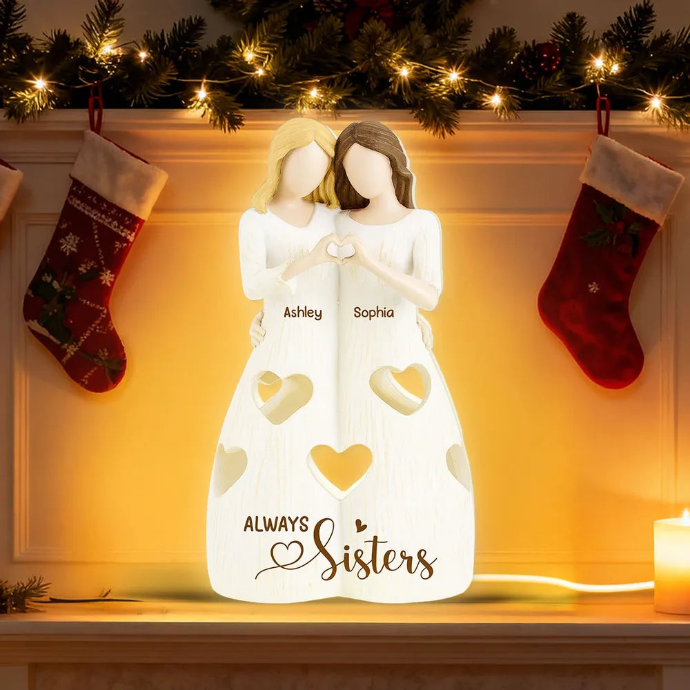 "Life is Better with Sisters" Personalized Acrylic Light Box - Custom Gift for Sister