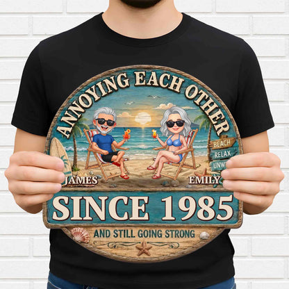 Custom Anniversary Wood Sign personalization view for Couples