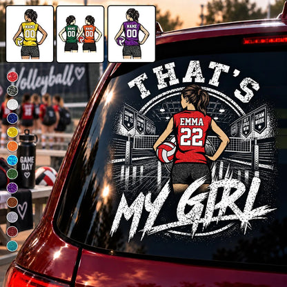 Personalized That's My Girl Car Decal, Custom Volleyball Player Sticker, Gift for Sports Moms and Dads T1807 T24