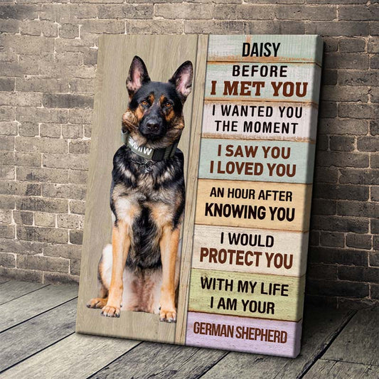 I Saw You I Loved You Personalized Dog Photo Canvas / Poster - Custom Wall Art for Pet Lovers Memorial Keepsake