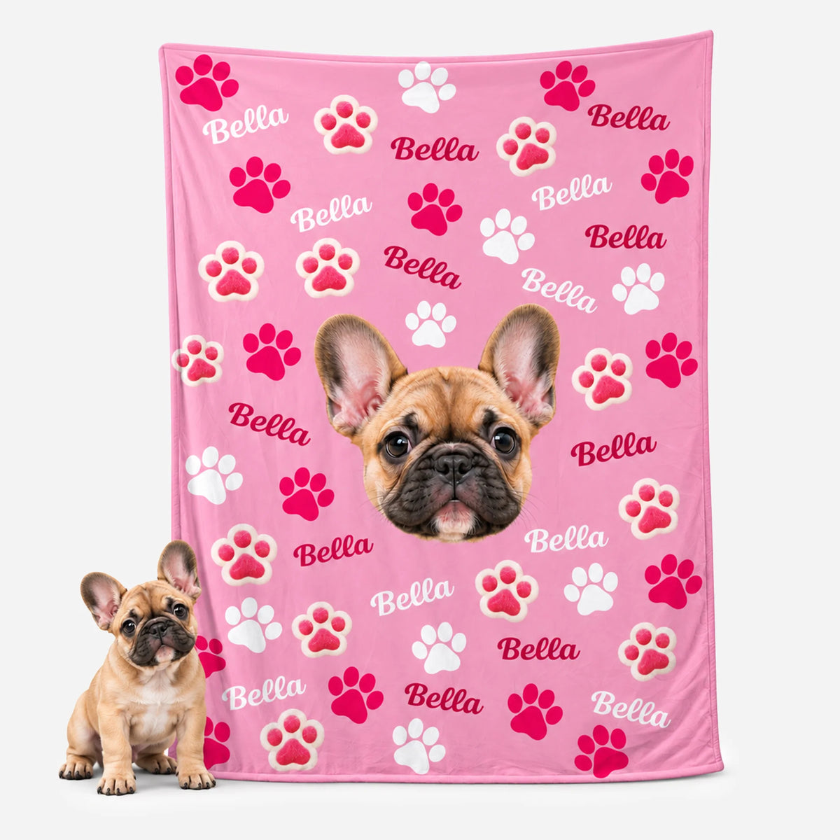 Custom Pet Face Photo Blanket - Personalized Keepsake for Dog and Cat Lovers