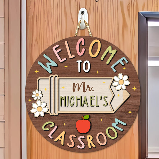Personalized Teacher Door Sign for Teacher with personalized design details for meaningful gifting