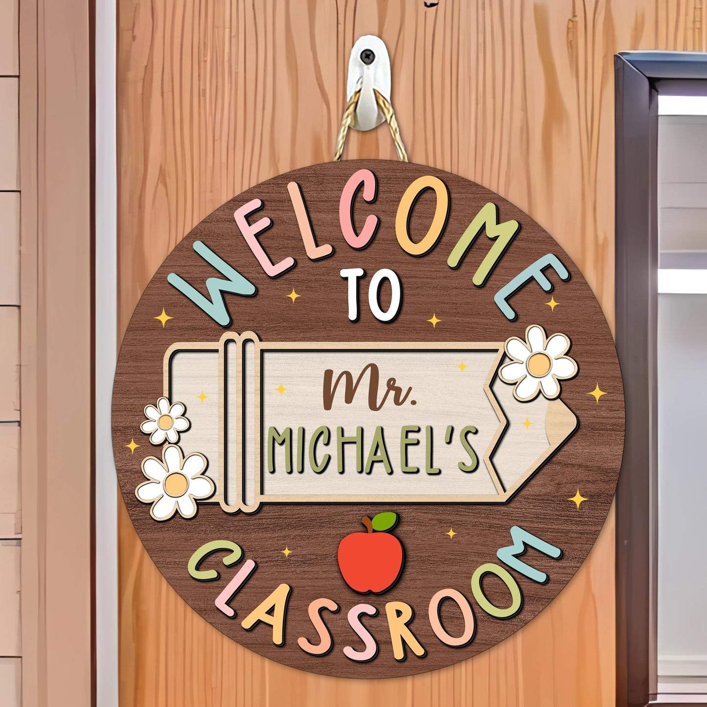 Personalized Teacher Door Sign for Teacher with personalized design details for meaningful gifting
